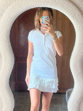 Vestido Polo Ralph Lauren Blanco Volantes