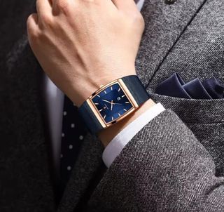 Reloj Poedagar Hombre Azul y Dorado