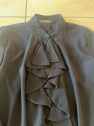 Camicia Dressinput con ruches nera