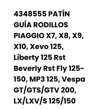 Patin Embrague Piaggio    (Ref.434855)