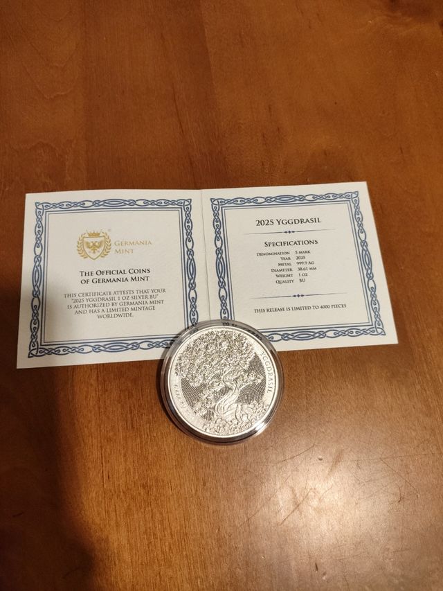 Onza Plata Germania Mint Yggdrasil 2025