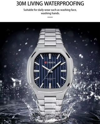 Reloj CURREN Hombre Azul y Plateado