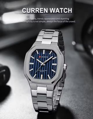 Reloj CURREN Hombre Azul y Plateado