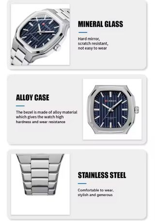 Reloj CURREN Hombre Azul y Plateado