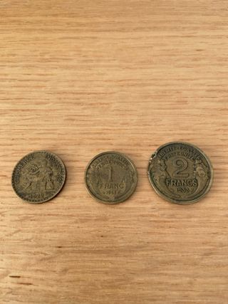 3 Monedas Antiguas Francesas