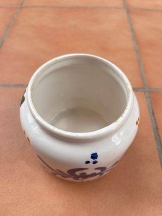 Macetero de cerámica Talavera Reina antiguo