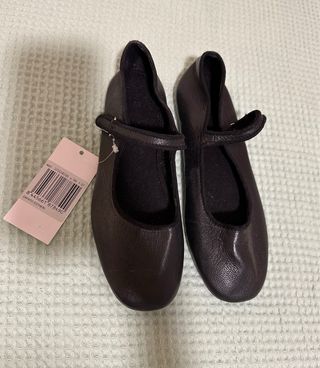 Merceditas Mango Piel Negras Talla 37 Nuevas