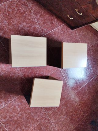 3 Estanterías Beige y Gris