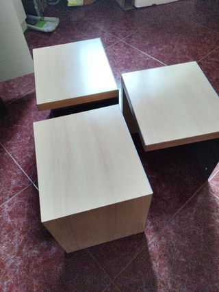 3 Estanterías Beige y Gris