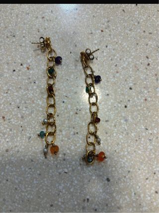 Conjunto collar y pendientes de gemas