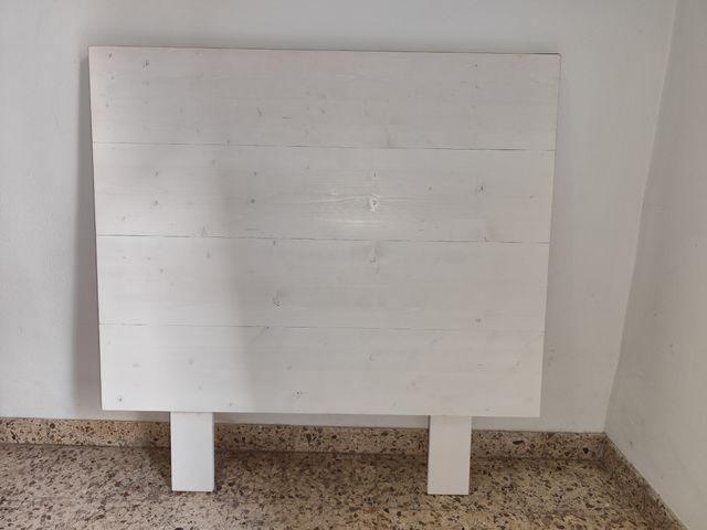 Cabecero vintage madera blanco cama 90