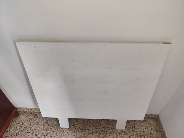 Cabecero vintage madera blanco cama 90
