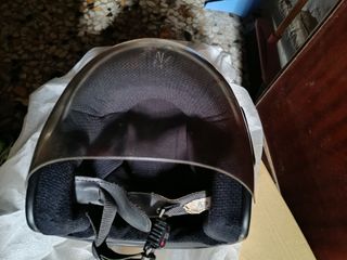 Casco moto jet nero con visiera
