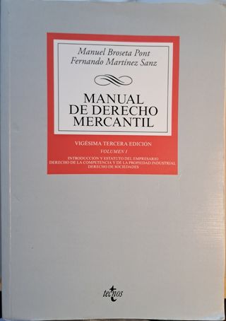 Manual de Derecho Mercantil: Vol. I. Introducci...