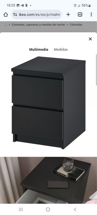 Comodino smontato marrone MALM IKEA