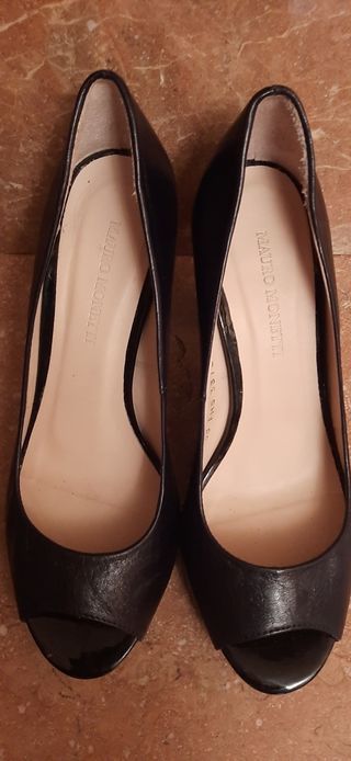 Zapatos de salón Mauro Monti piel negros talla 38.