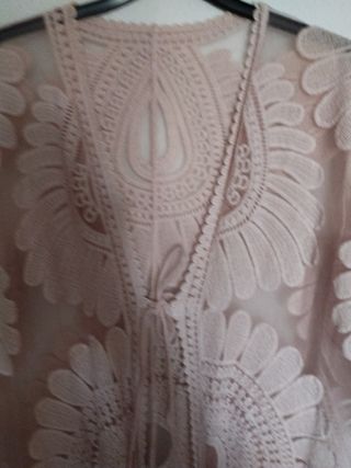 Pareo de playa encaje rosa