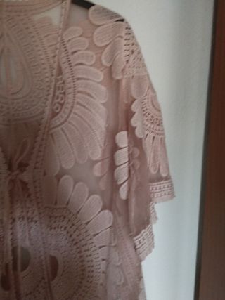 Pareo de playa encaje rosa