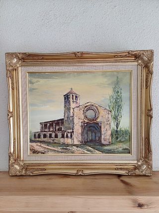 Cuadro de ermita enmarcado.