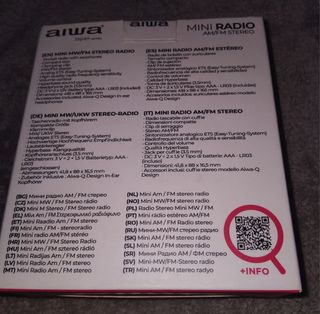 Radio Portátil Aiwa R-22 AM/FM Negra