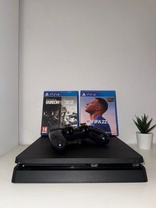 PS4 Slim 1TB + 1 Mando + 2 Juegos