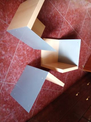 Lote 3 estanterías de madera