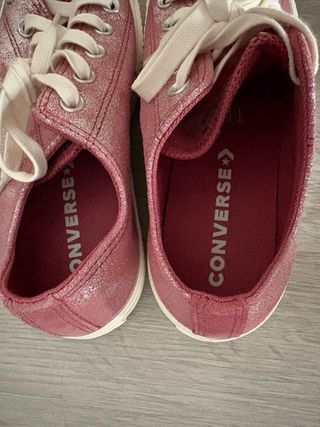Converse plataforma rosa y plateado