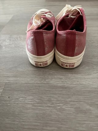 Converse plataforma rosa y plateado