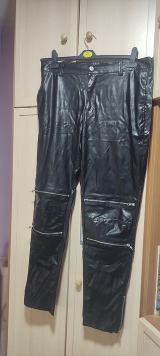 Pantalón polipiel mujer cremalleras - Talla L