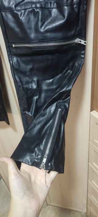 Pantalón polipiel mujer cremalleras - Talla L