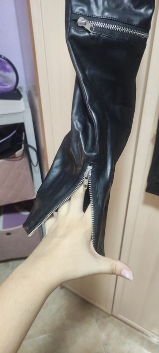 Pantalón polipiel mujer cremalleras - Talla L