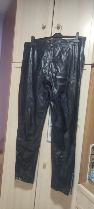 Pantalón polipiel mujer cremalleras - Talla L