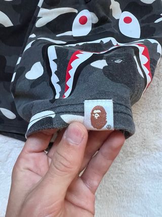 Pantaloncini BAPE Camo Shark Grigio Bianco