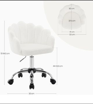 Silla giratoria blanca de peluche