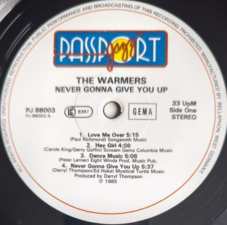 LP Vinilo The Warmers - Never gonna give you up