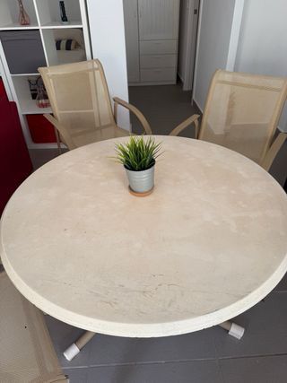Mesa y 2 Sillas Jardín Beige