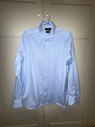 Camisa de vestir azul Massimo Dutti Hombre