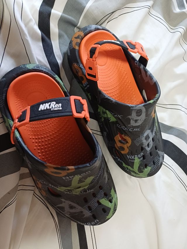 Zuecos NKRen Camuflaje Naranja Talla 45