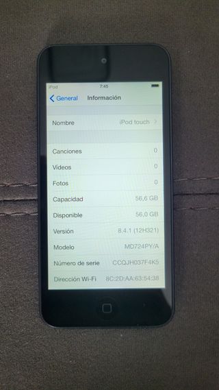 iPod Touch 5ta Gen Negro ceniza