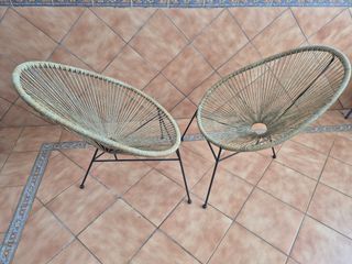2 Sillones de jardin Acapulco Beige y Negro. 