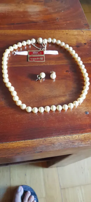 Conjunto Perlas Majorica Collar y Pendientes