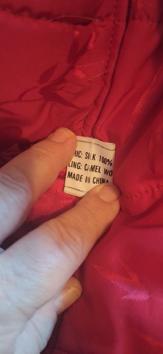 Giacca in seta e lana rossa e oro