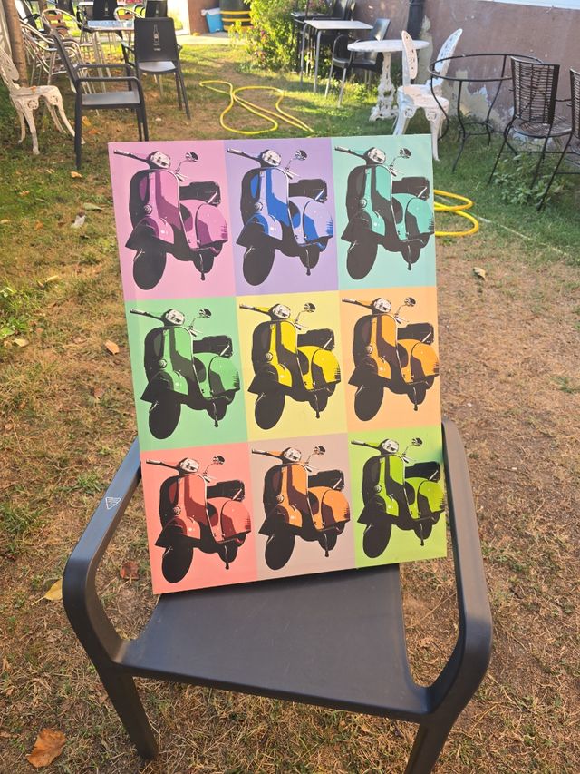 Cuadro Pop Art Vespas Multicolor