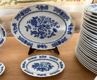 Vajilla Santa Clara Porcelana Azul y Blanca