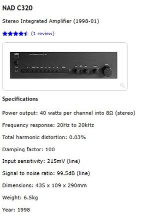 Amplificador HiFi NAD C 320 Revisado+Garantia 