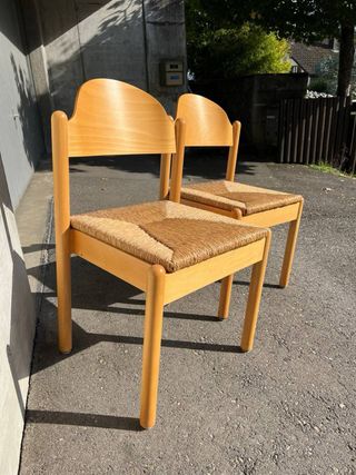 Sedie vintage in legno e juta