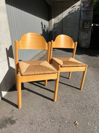 Sedie vintage in legno e juta