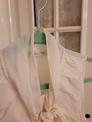 Blusa Massimo Dutti Beige/Blanca