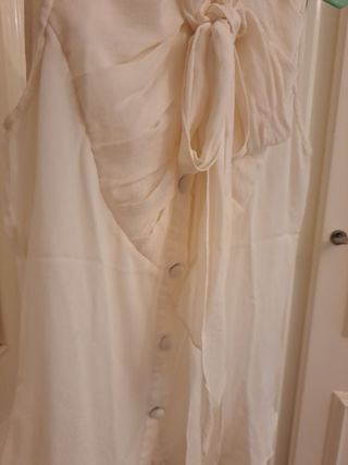 Blusa Massimo Dutti Beige/Blanca