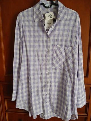 Camisa cuadros Bershka S
